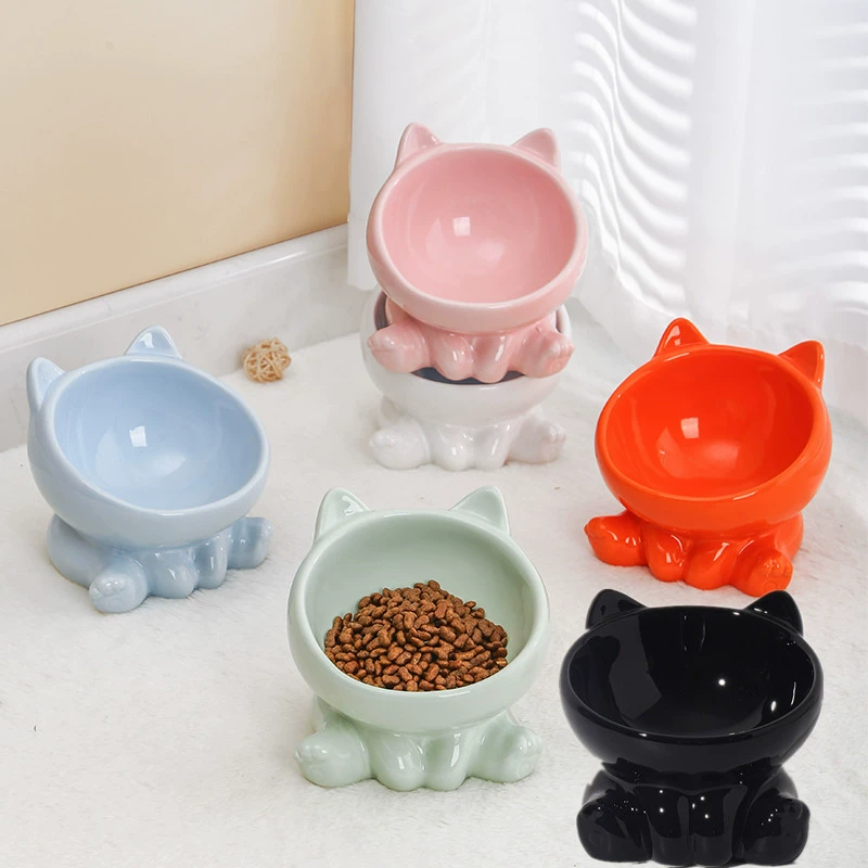 Cute Ceramic Cat Bowl with Hig - Royal Canin Food Medium recension och pris