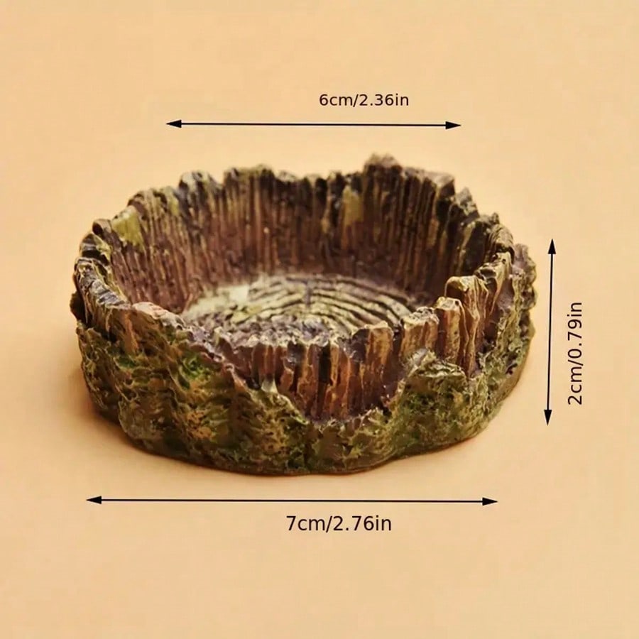 1 pcs Tree Stump  Shaped Repti - Water Dish Reptile recension och pris