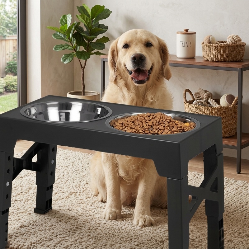 Adjustable Elevated Dog Feeder - Royal Canin Food Medium recension och pris